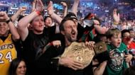 Arquette in the crowd of a WWE show.